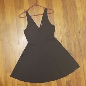 Express Black V-neck Skater Dress NWT